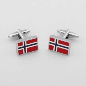 Accessori per gioielli di moda Gemelli smaltati Gemelli bandiera norvegese